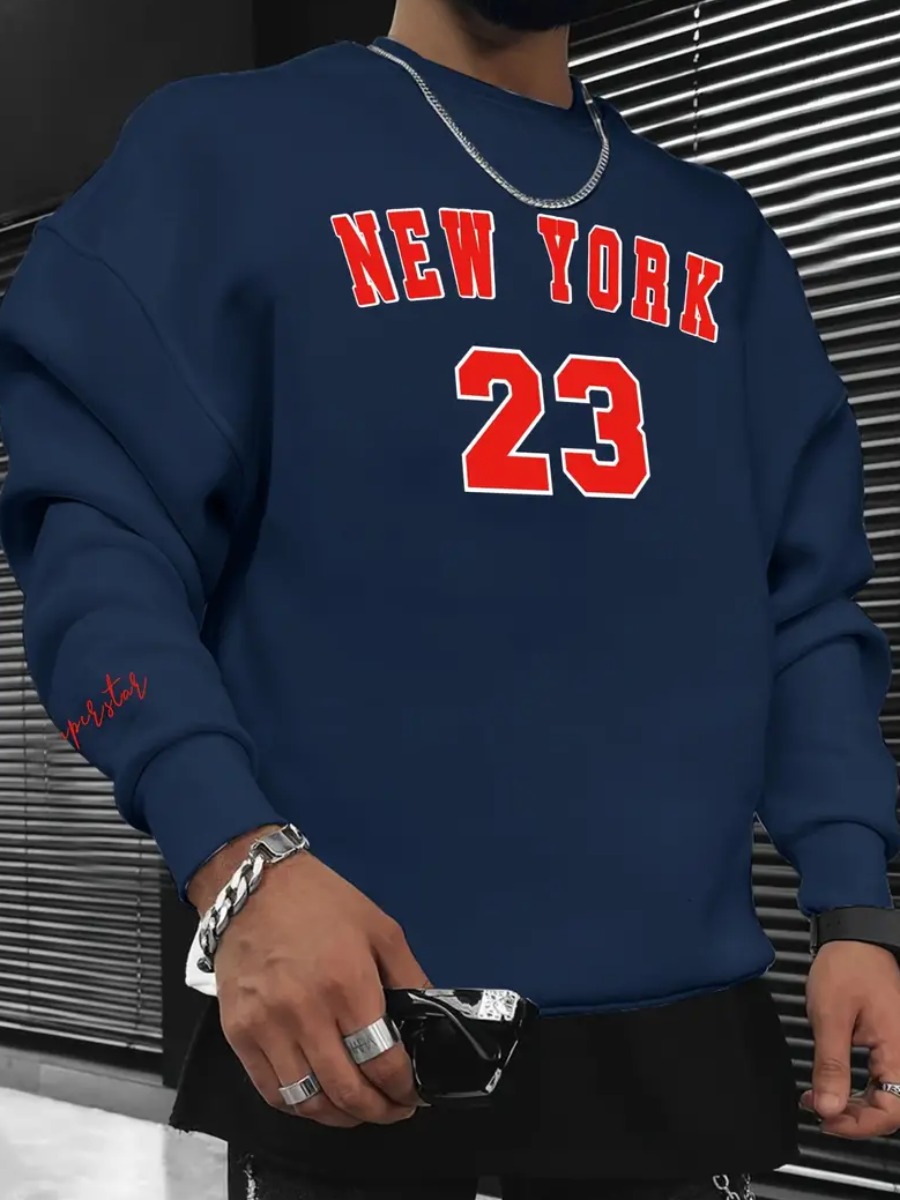 LW Men Pattern Letter Hoodie