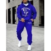 LW Men Pattern Mixed Print Two-piece Pants Set