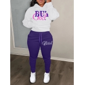 LW Casual Polyester Hooded Collar Pattern Letter P