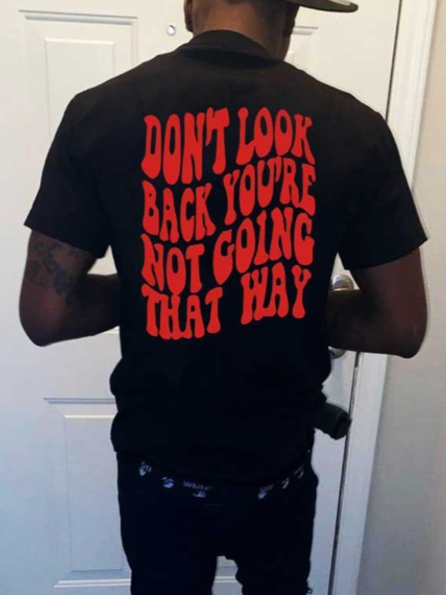 LW Men Pattern Letter T-shirt