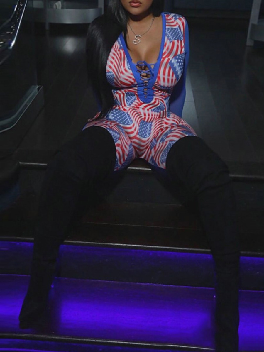 LW Pattern Geometric Romper