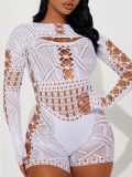 LW SXY See Through Solid Color Romper