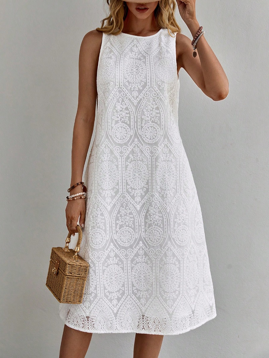 LW Lace Monochrome Midi Dress
