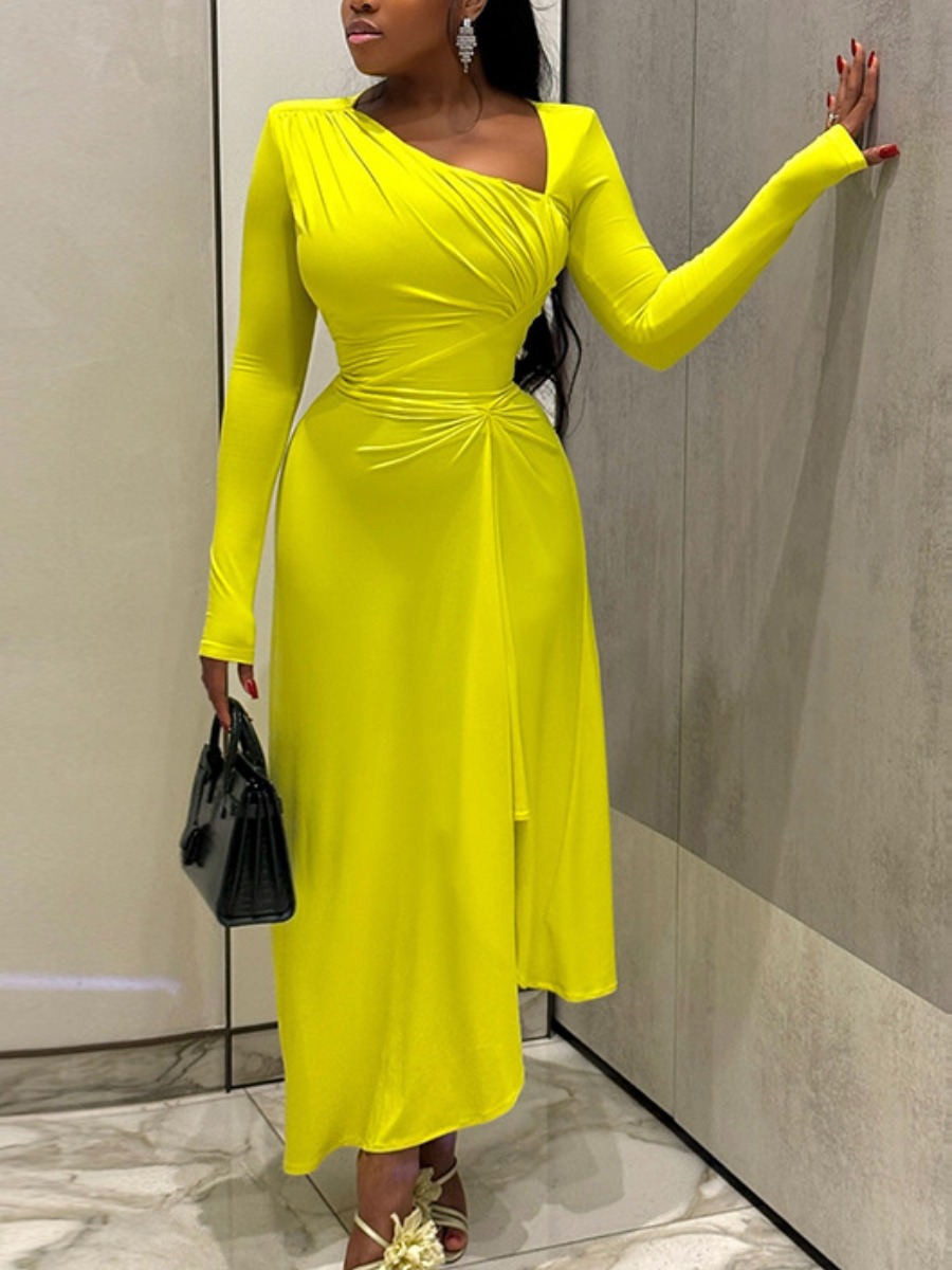 LW Solid Color Prom Dress