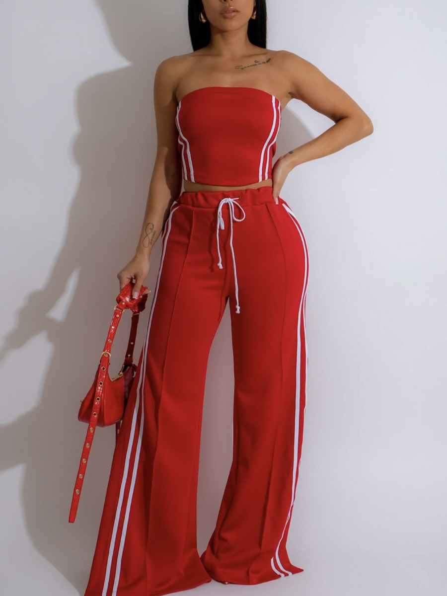 LW BASICS Casual Polyester Strapless Bandage Desig