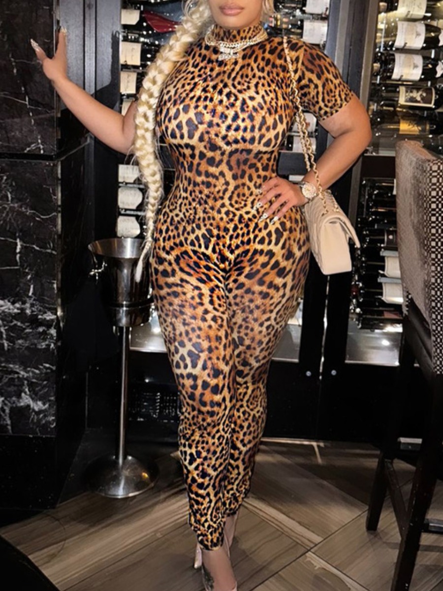 LW Pattern Leopard Leopard Jumpsuit