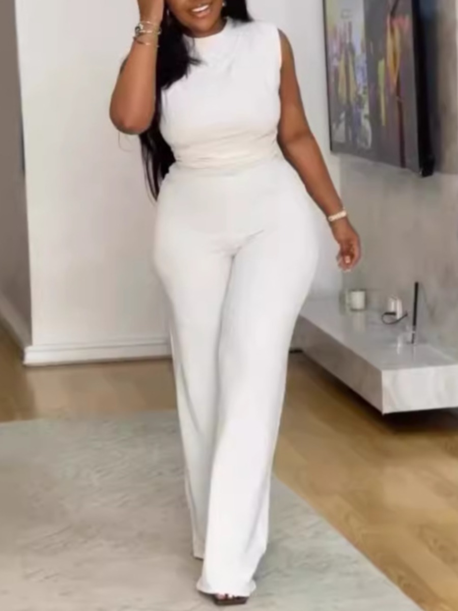 LW Plus Size Solid Color Jumpsuit