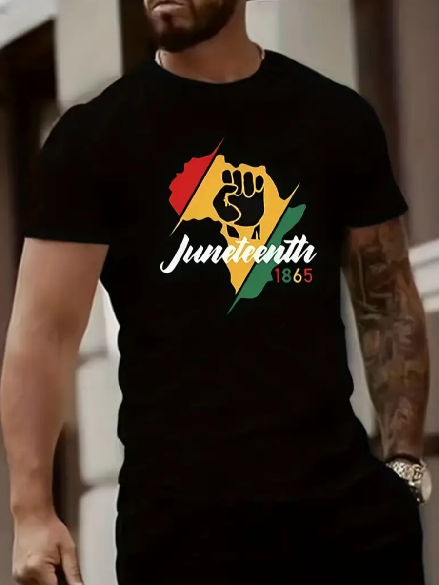 LW Men Pattern Letter T-shirt