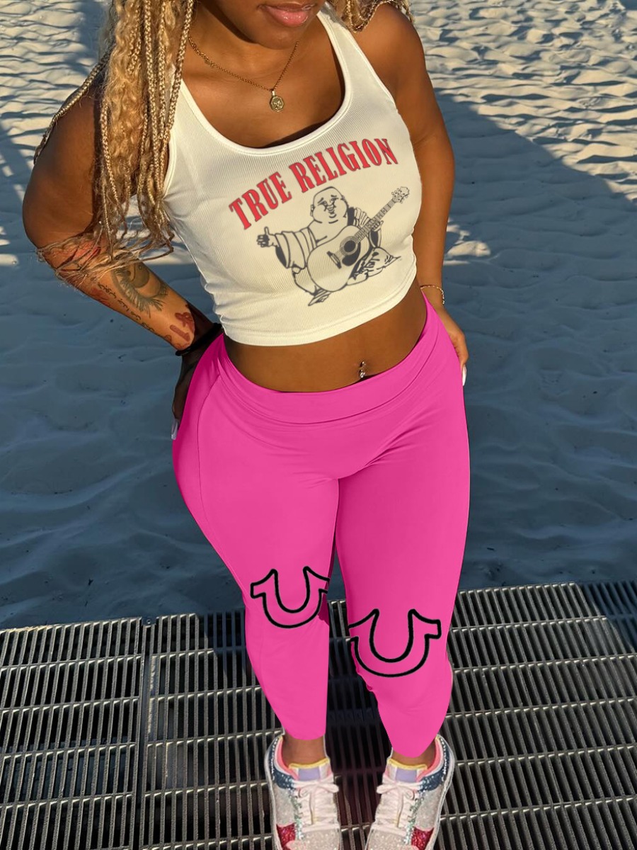 LW Street Polyester U Neck Pattern Mixed Print Let