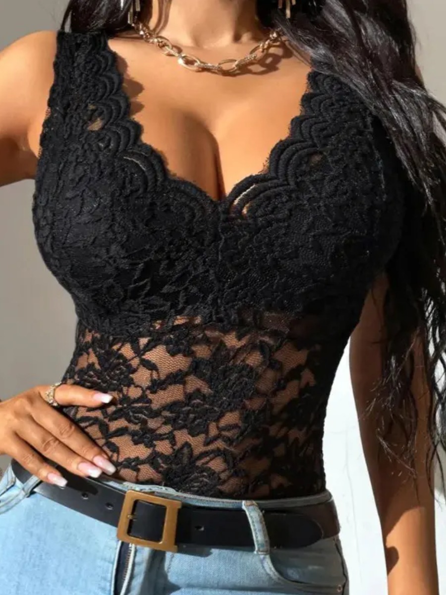 LW SXY Lace Solid Color Camisole&Tank Top