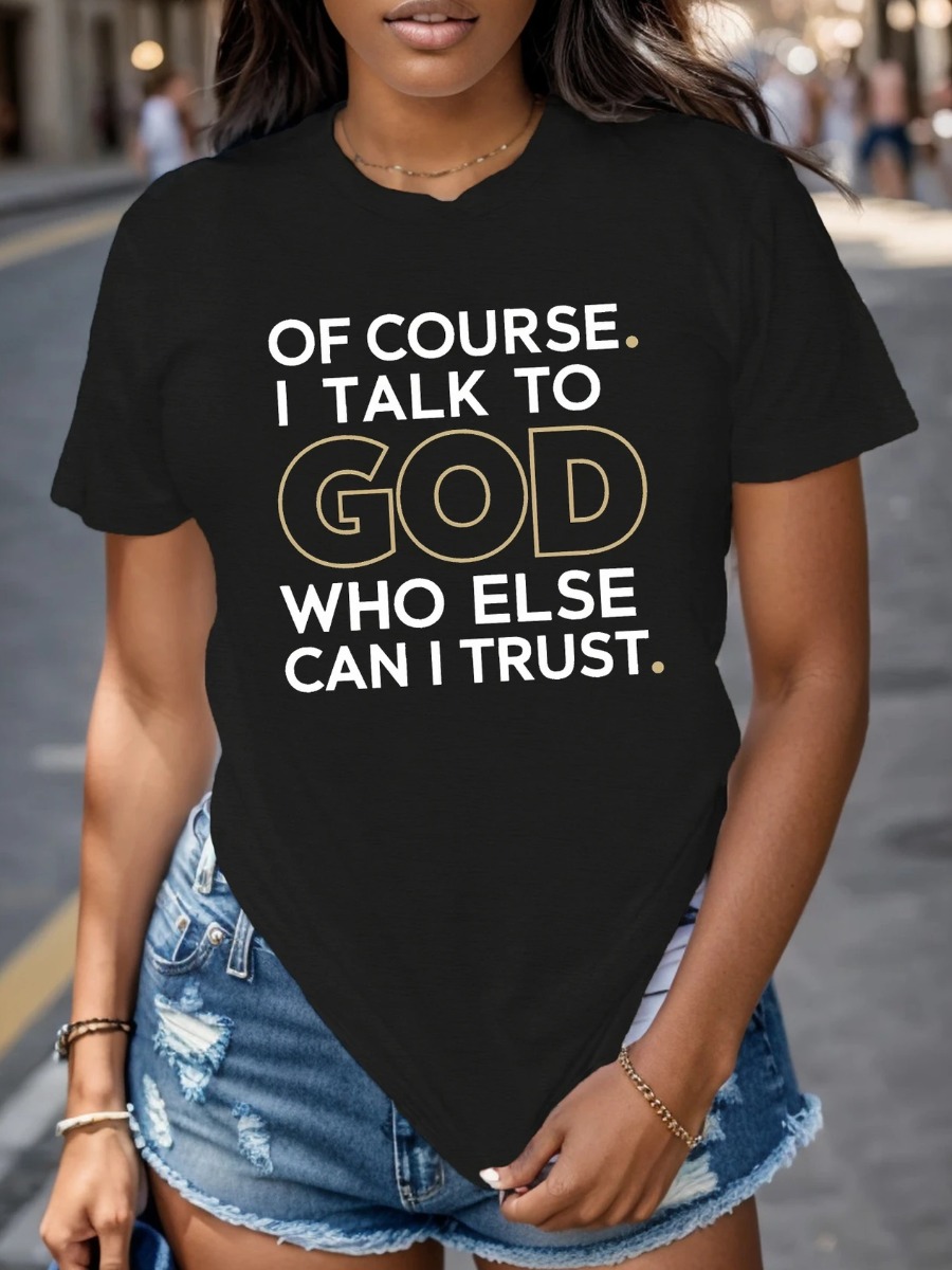 LW Plus Size Pattern Letter T-shirt