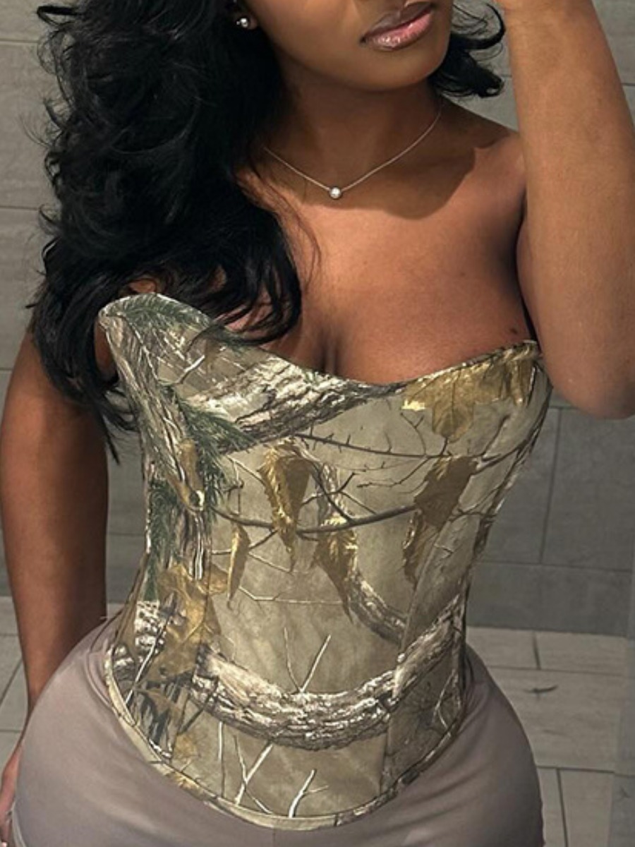 LW Pattern Plant Camisole&Tank Top