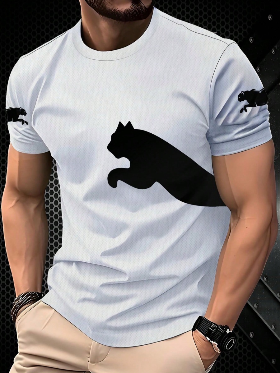 LW Men Pattern Animal Print T-shirt