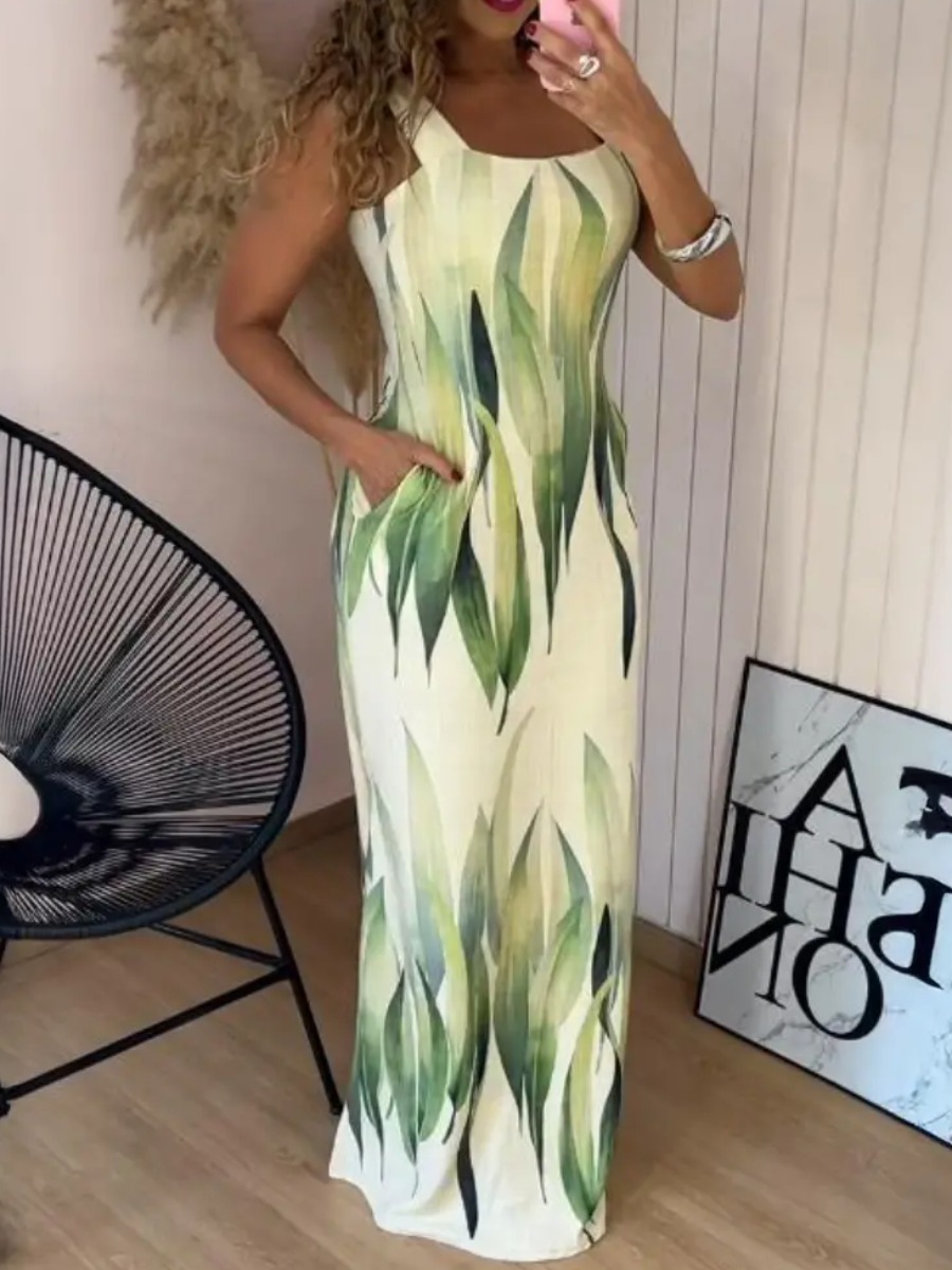 LW Pattern Plant Maxi Dress