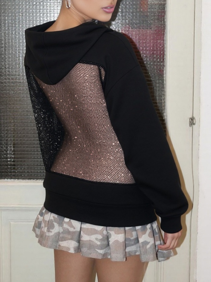 LW Cut Out Solid Color Hoodie